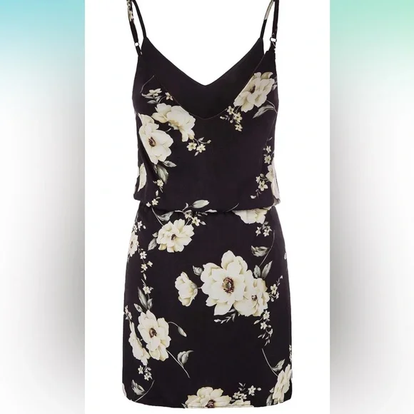 GRACE KARIN Women Floral Print Dress Spaghetti Strap V Neck Mini Dress Size S - Picture 2 of 10